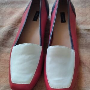 Red and White Women's Loafers